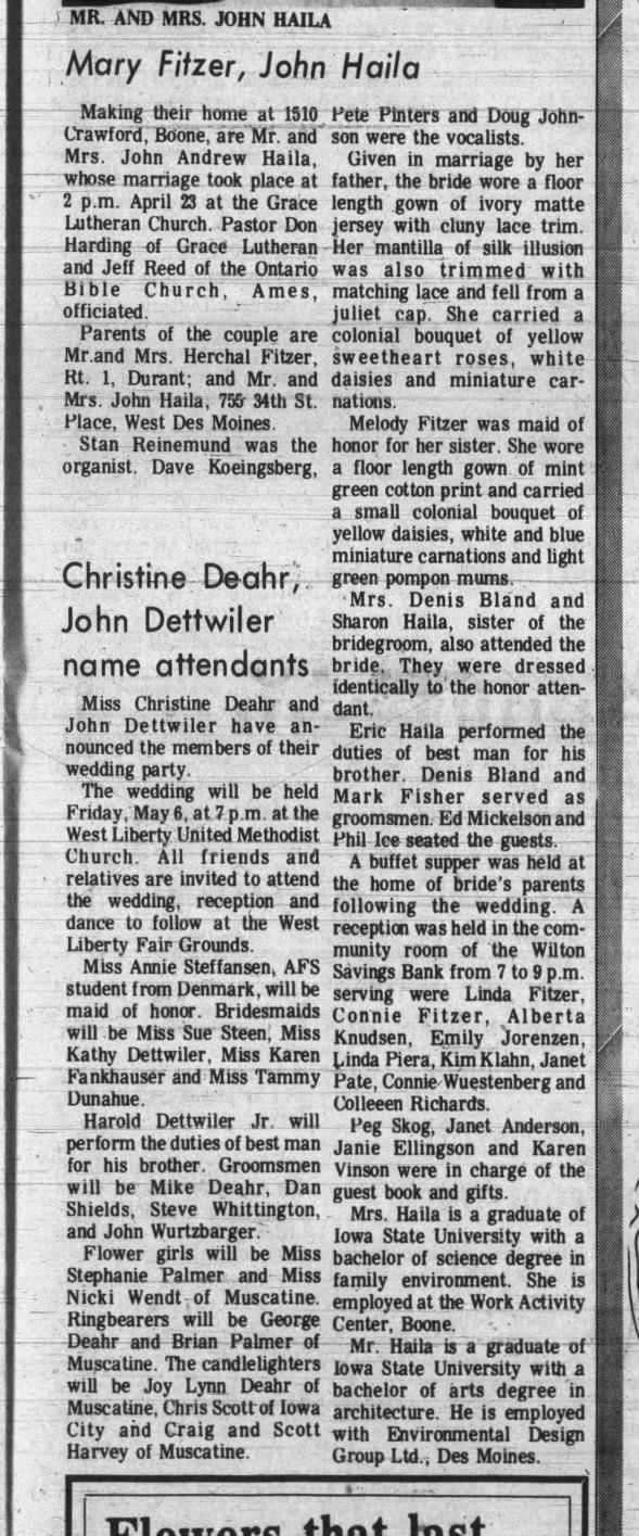 Clipping from The Muscatine Journal